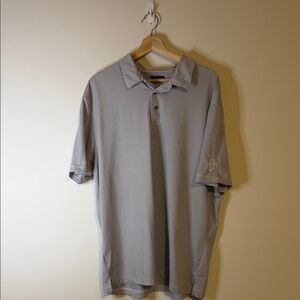 PGA Tour Men's Short-Sleeve Polo - White & Black Thin Stripes
